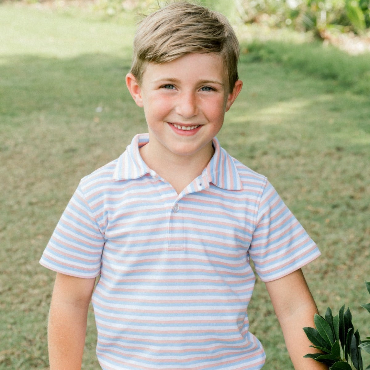 Laguna Stripe Short Sleeve Henry Polo