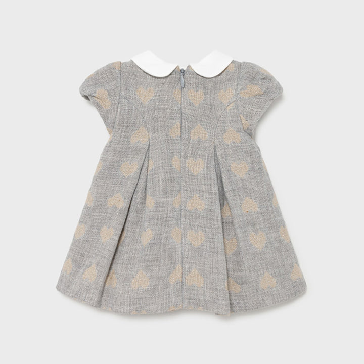 Heather Grey & Beige Heart Jacquard Dress