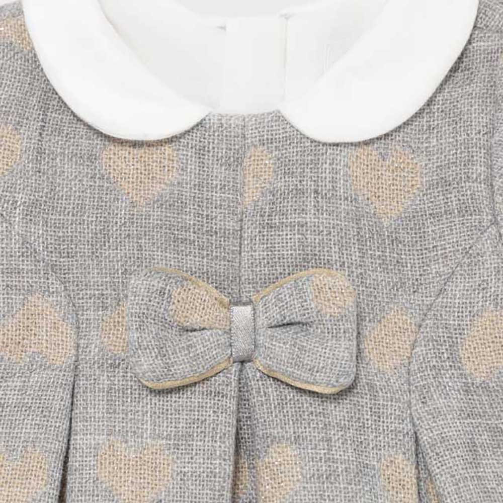 Heather Grey & Beige Heart Jacquard Dress