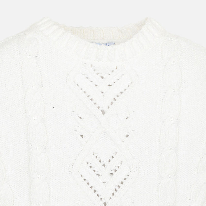 White Knitted Rhinestone Sweater