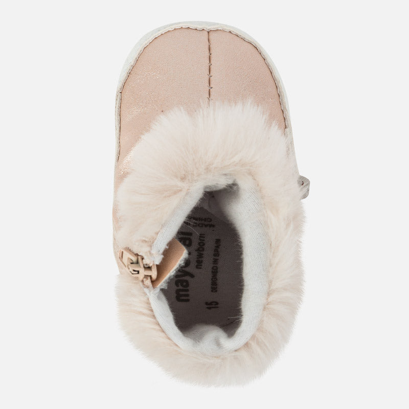 Champagne Fur Trim Booties 