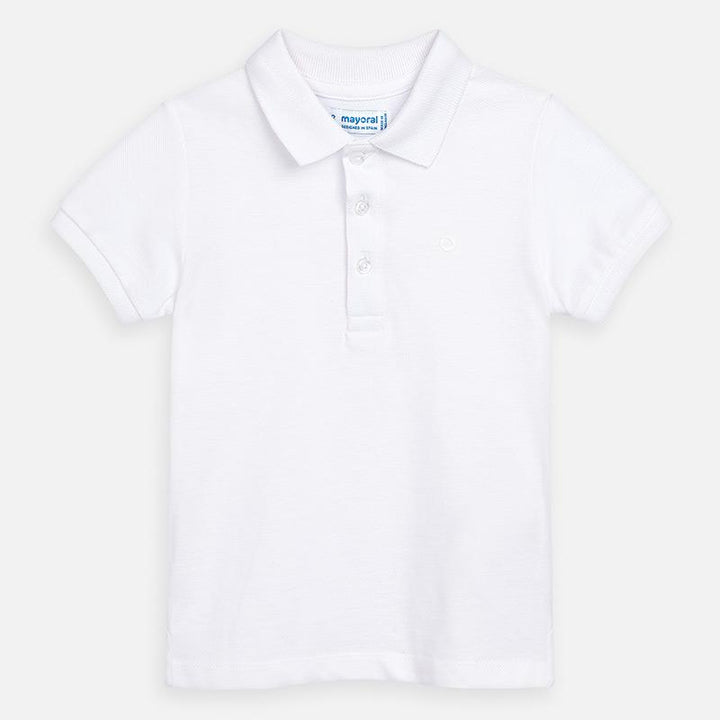 White Short Sleeve Polo Shirt 