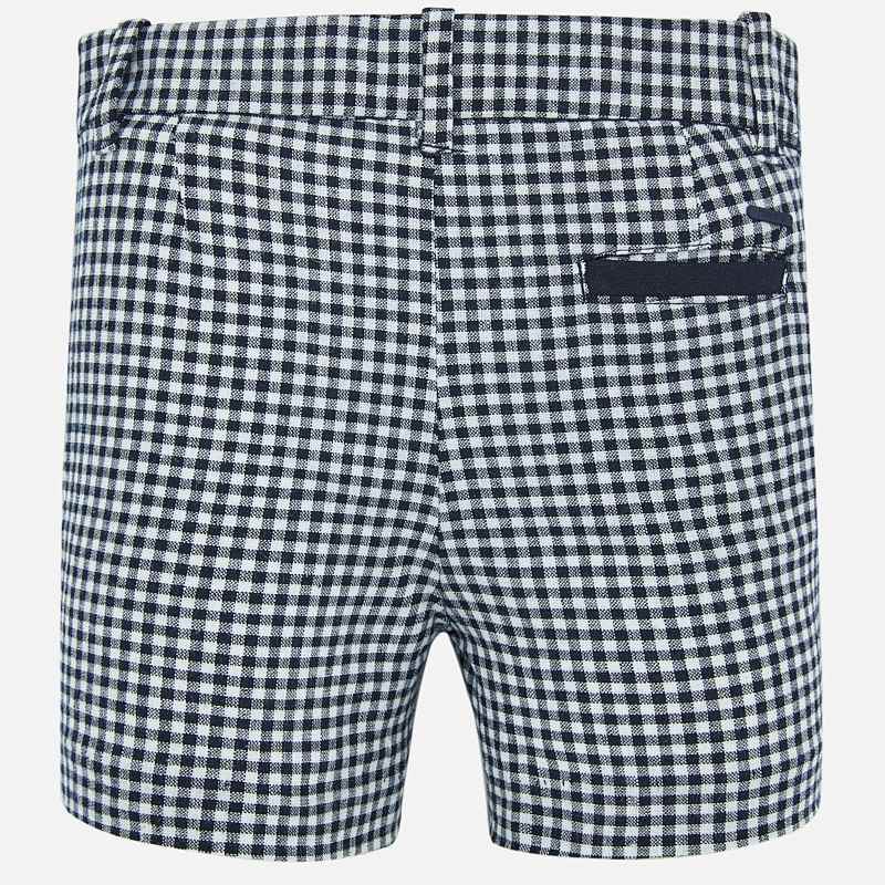 Navy Blue & White Checkered Shorts