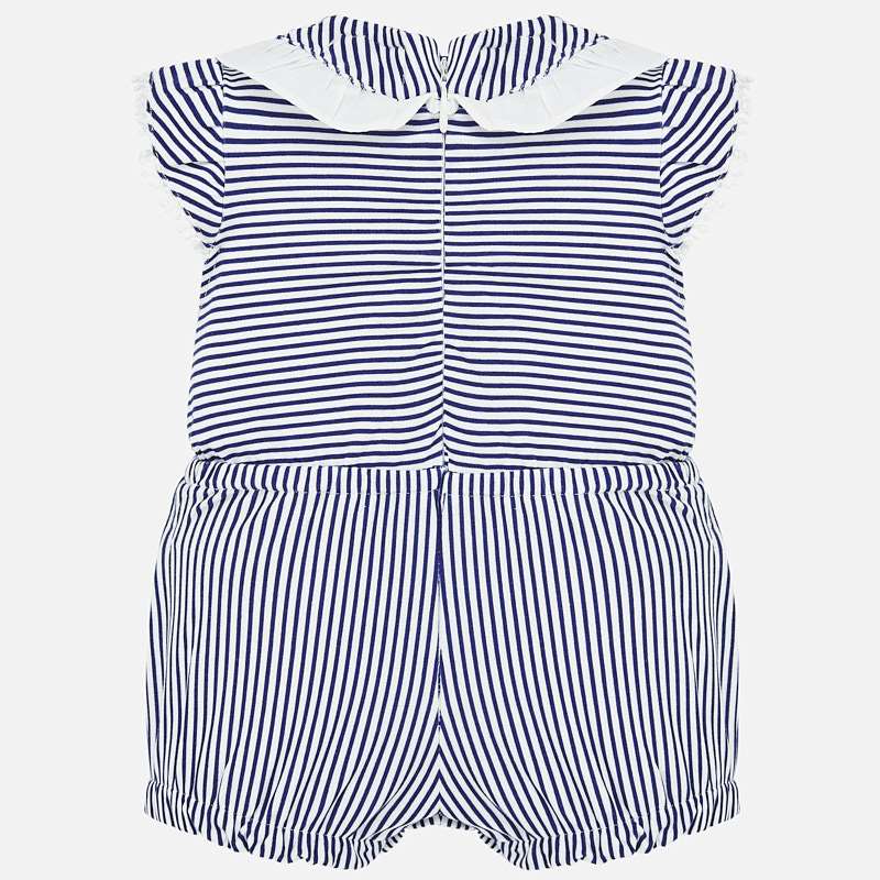 Navy & White Stripe Romper with Hat