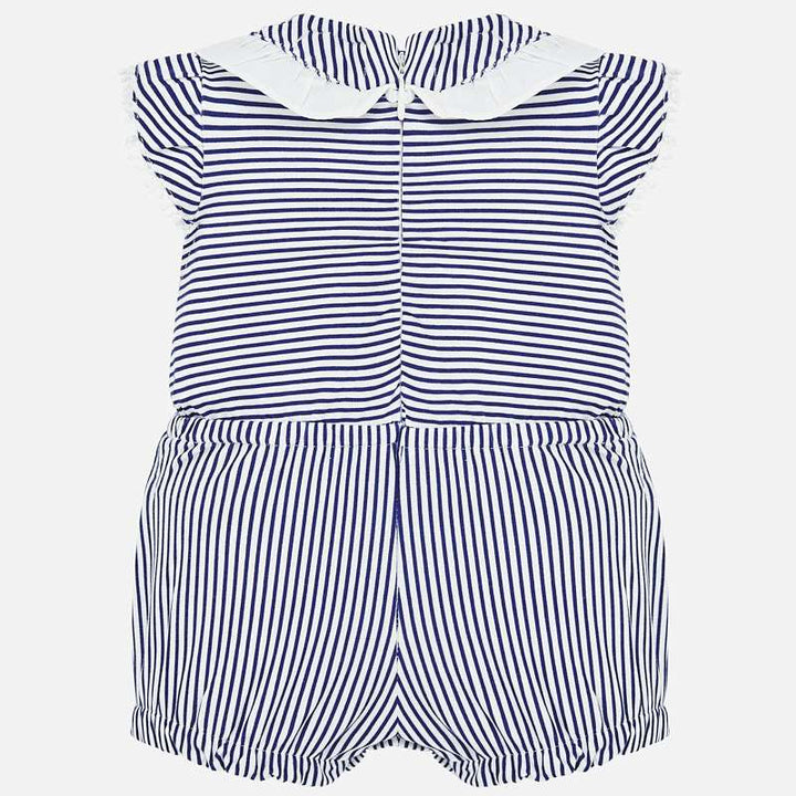 Navy & White Stripe Romper with Hat