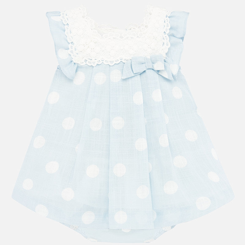 Light Blue Polka-Dot Dress with Bloomers