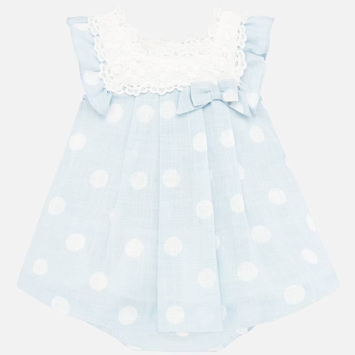 Light Blue Polka-Dot Dress with Bloomers