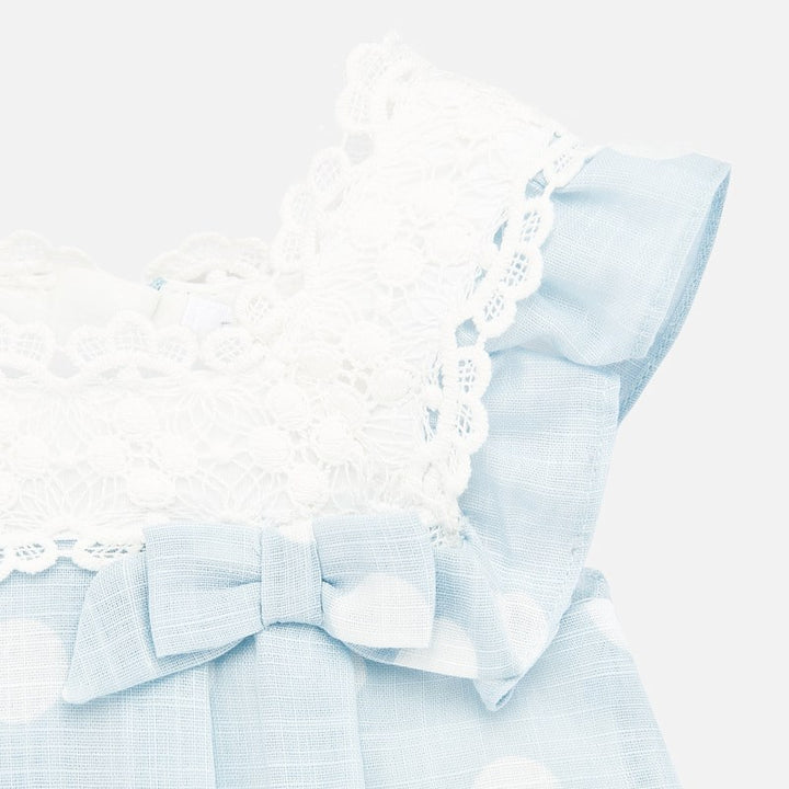 Light Blue Polka-Dot Dress with Bloomers