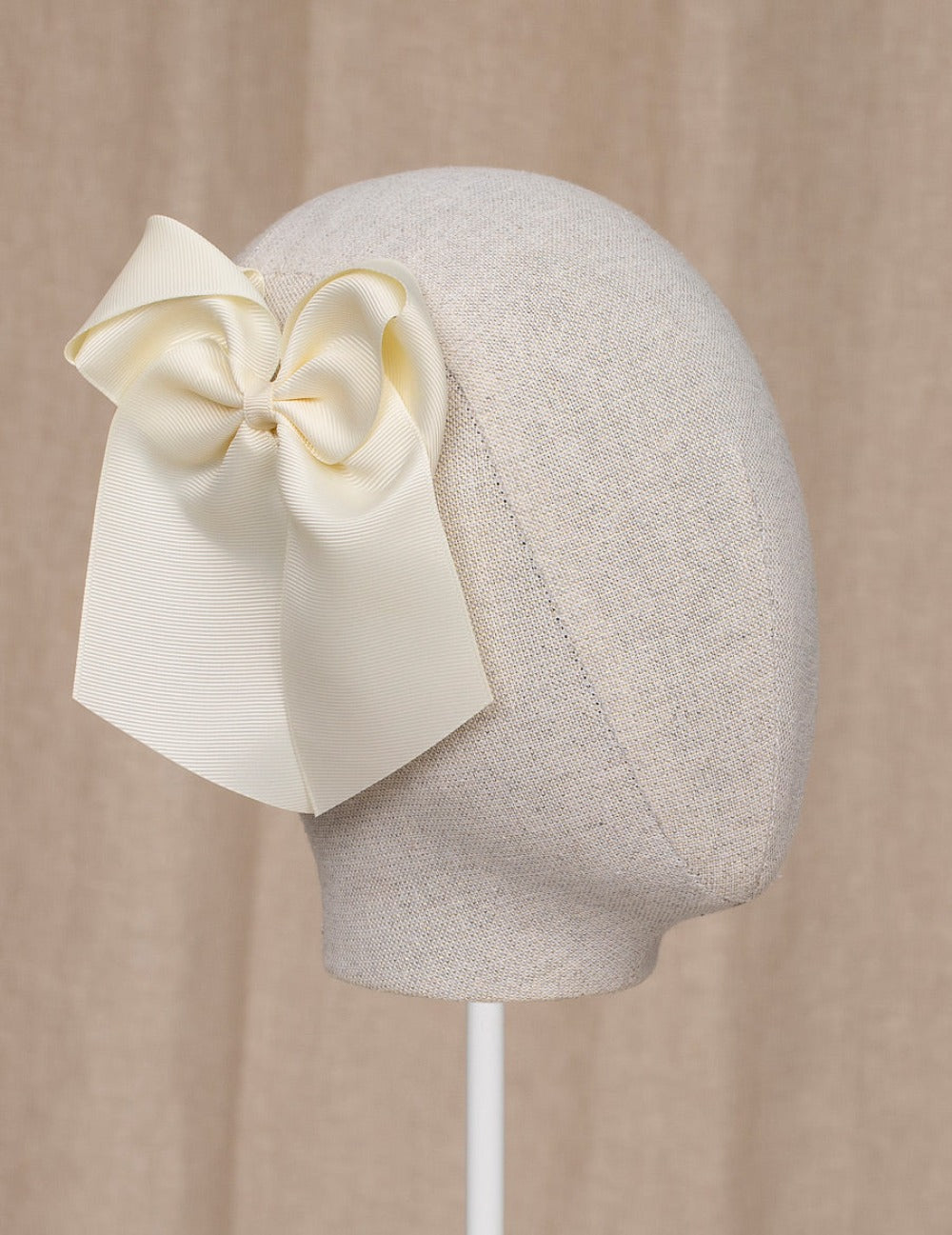 Cream Bow Hair Clip