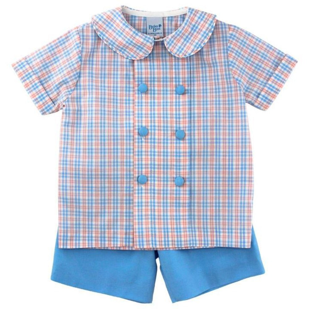 Augusta Plaid Sky Dressy Short Set