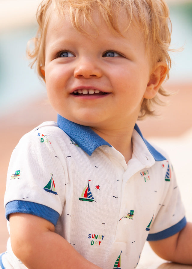 Boat Print Polo Shirt