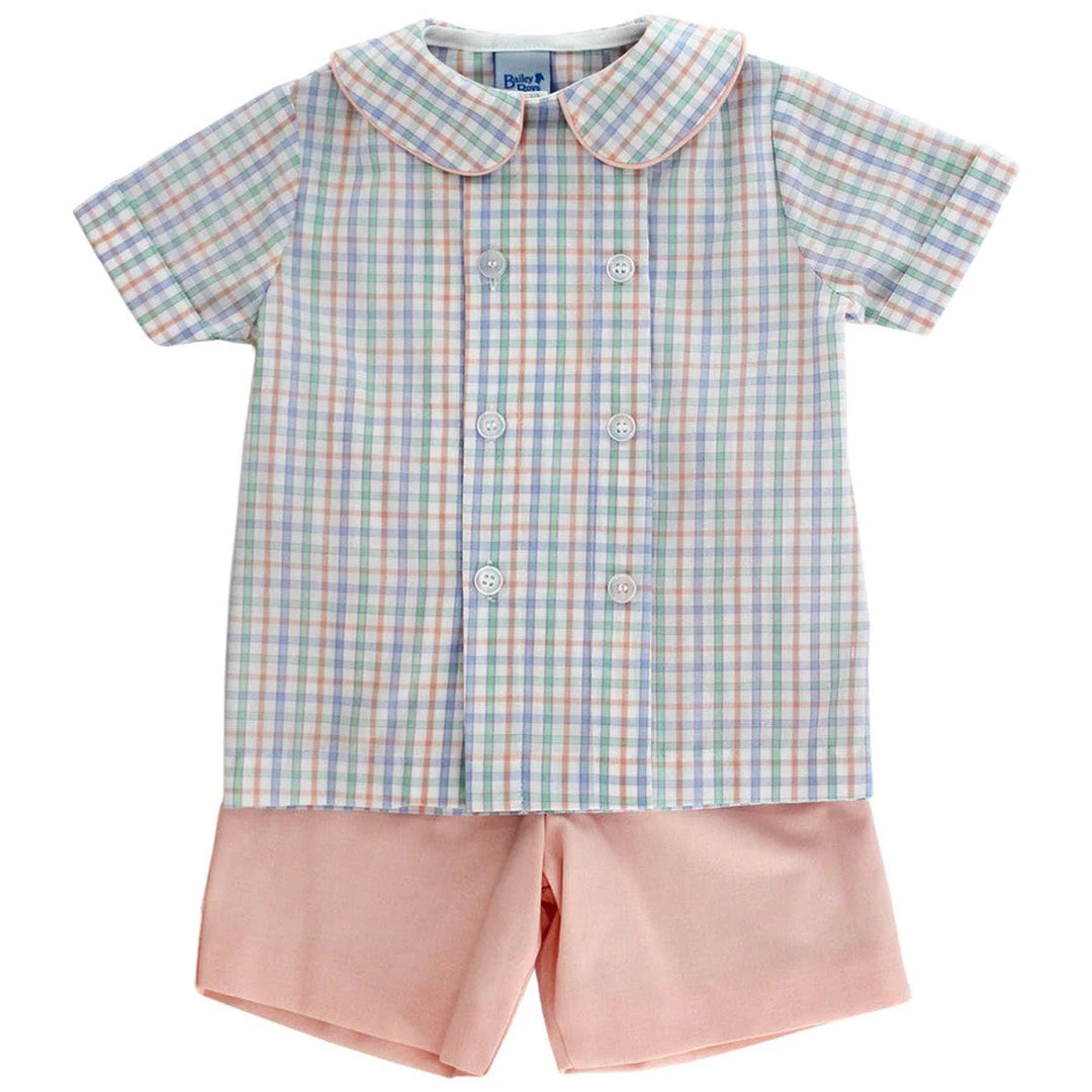 Sunkist Plaid Dressy Short Set