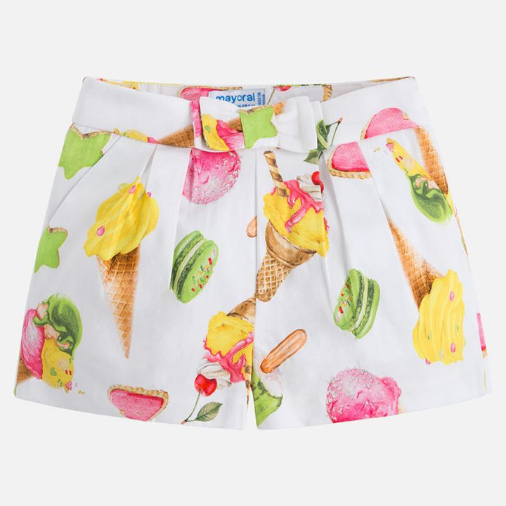 Ice-Cream Print Cotton Shorts