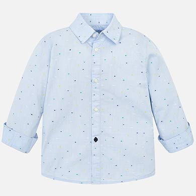 Light Blue Patterned Button Up Shirt