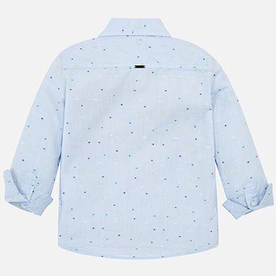 Light Blue Patterned Button Up Shirt