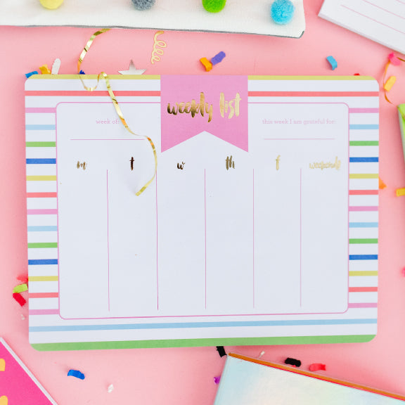 Striped Weekly List Pad Planner