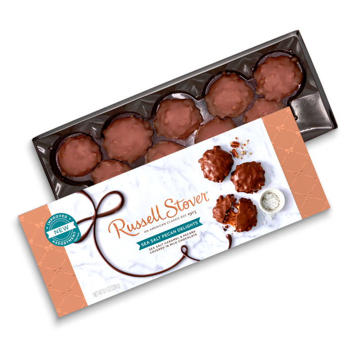 Sea Salt and Milk Chocolate Caramel and Pecan Delights Gift Box