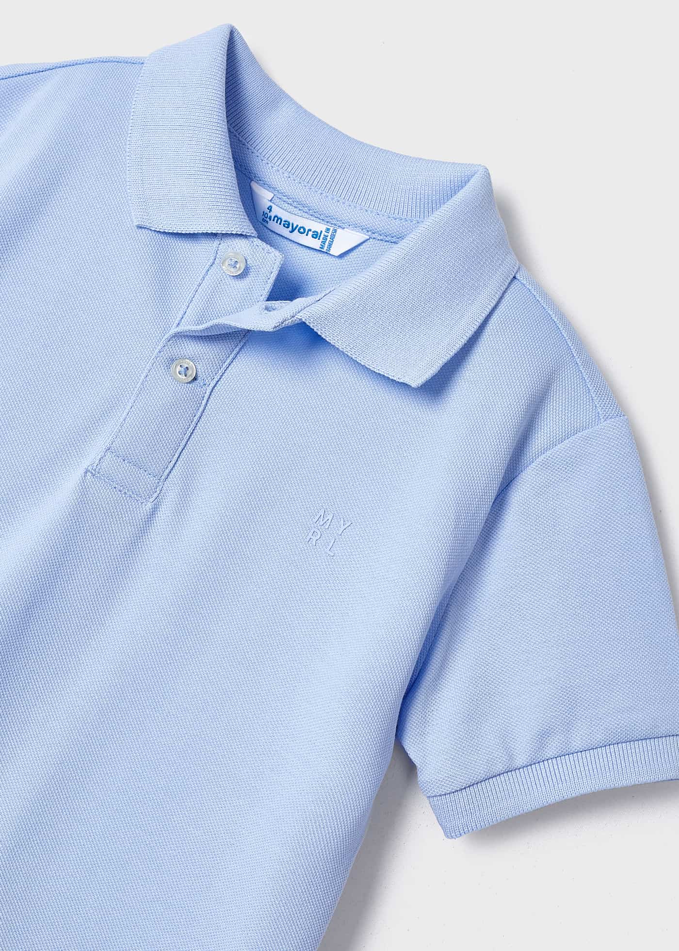 Sky Blue Basic Short Sleeve Polo