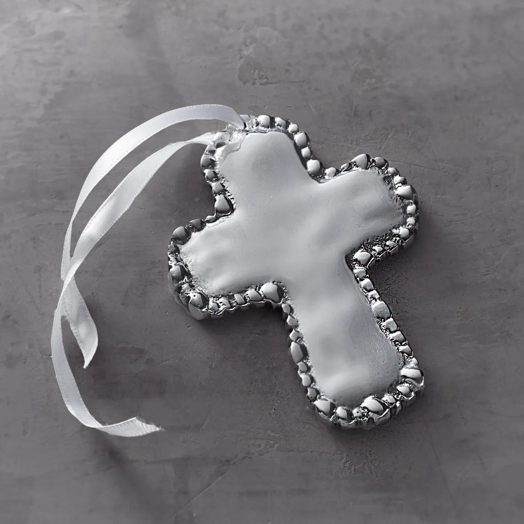 Baby Organic Pearl Cross Ornament