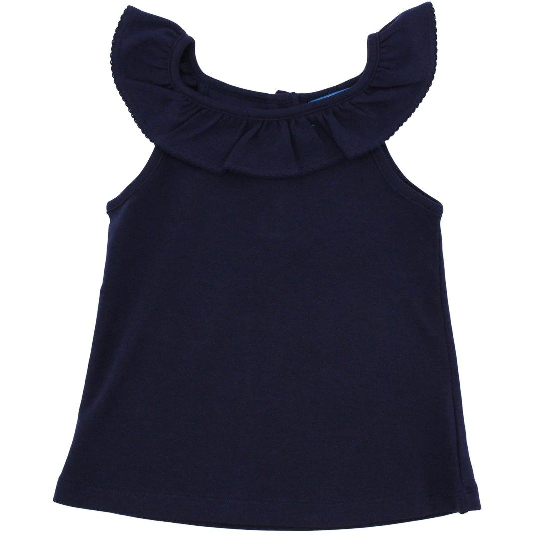 Navy Ruffle Tee