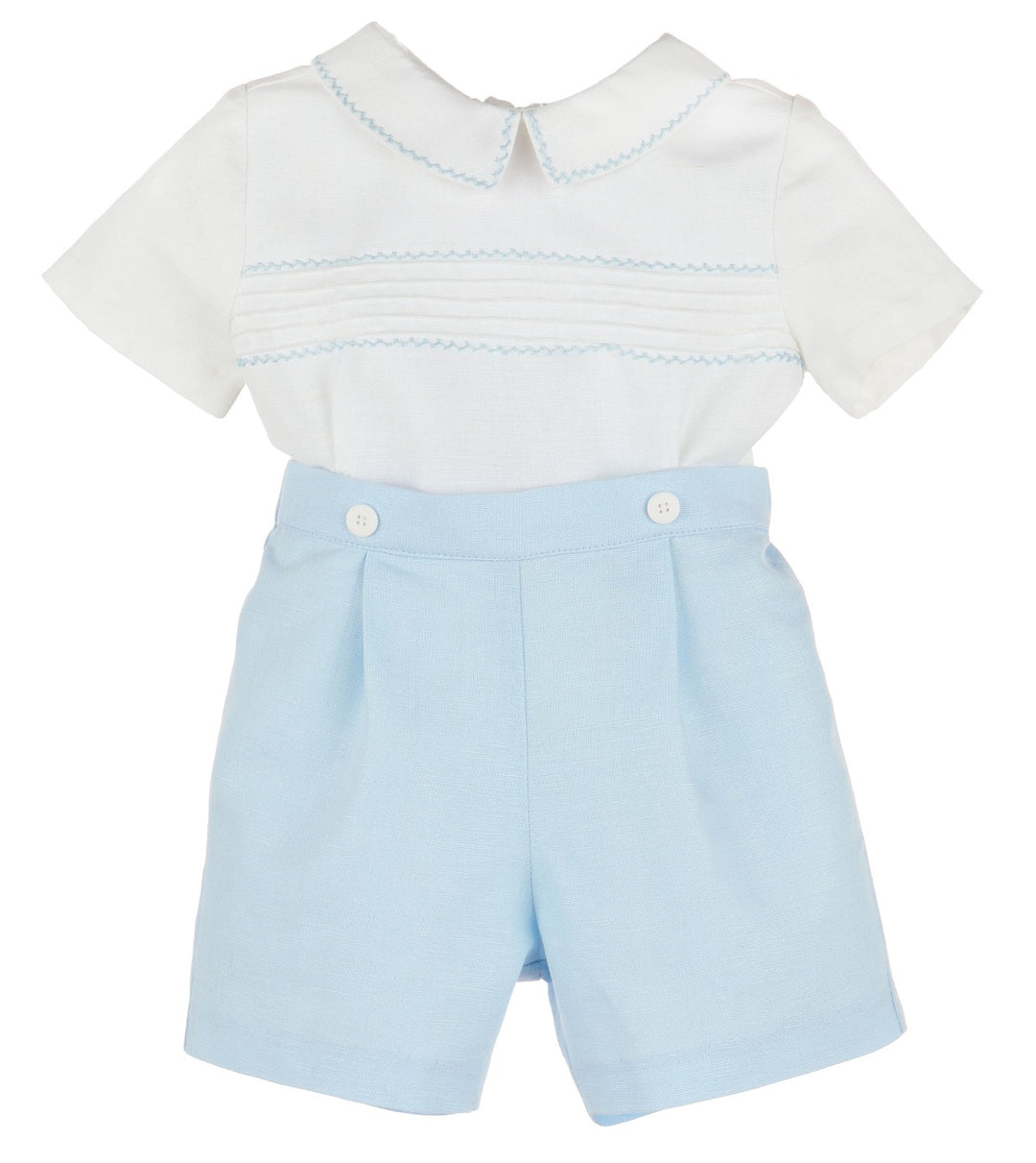 Blue & White Linen Two Piece Set