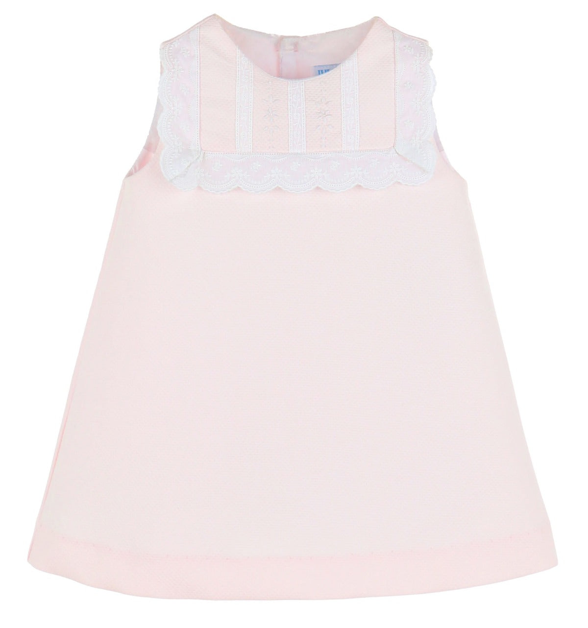 Pink Bib Lace A-Line Dress