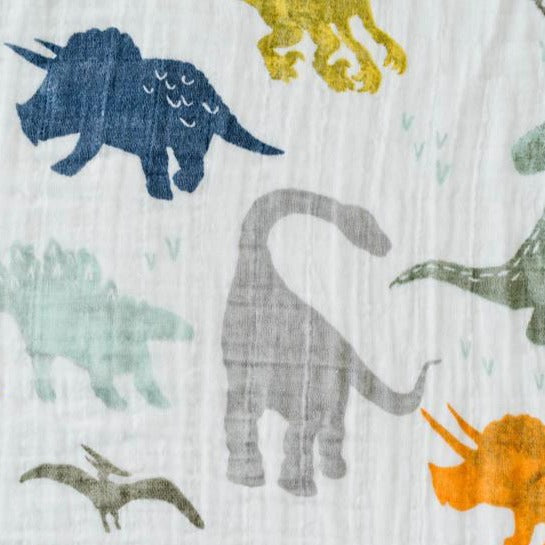 Cotton Muslin Swaddle Blanket - Dino Friends