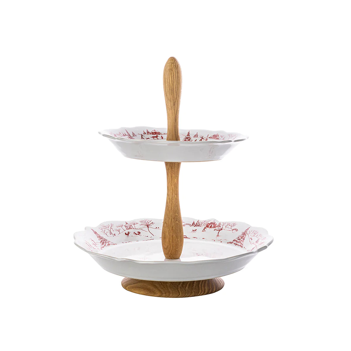 Country Estate Winter Frolic Ruby Two Tier Server