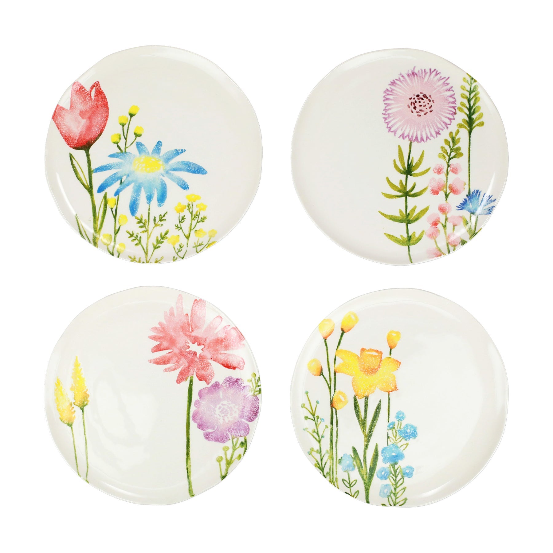 Fiori Di Campo Assorted Dinner Plates - Set of 4