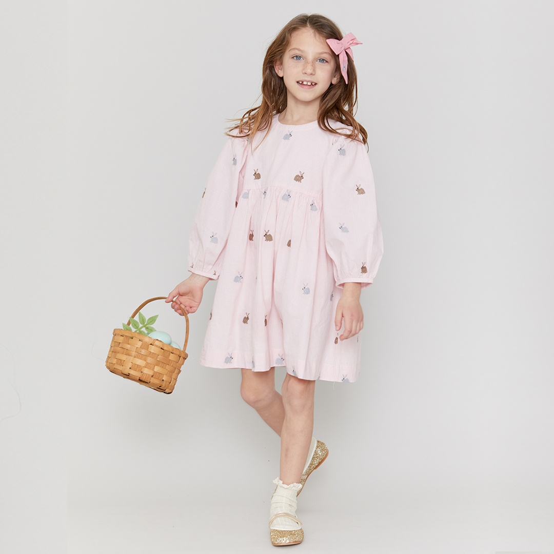 Pink Check Bunny Bea Dress