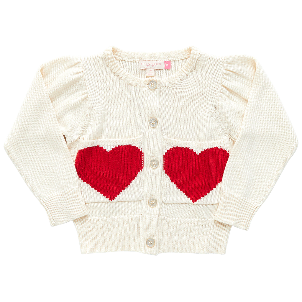 Sweatshirt - White/Heart - Kids