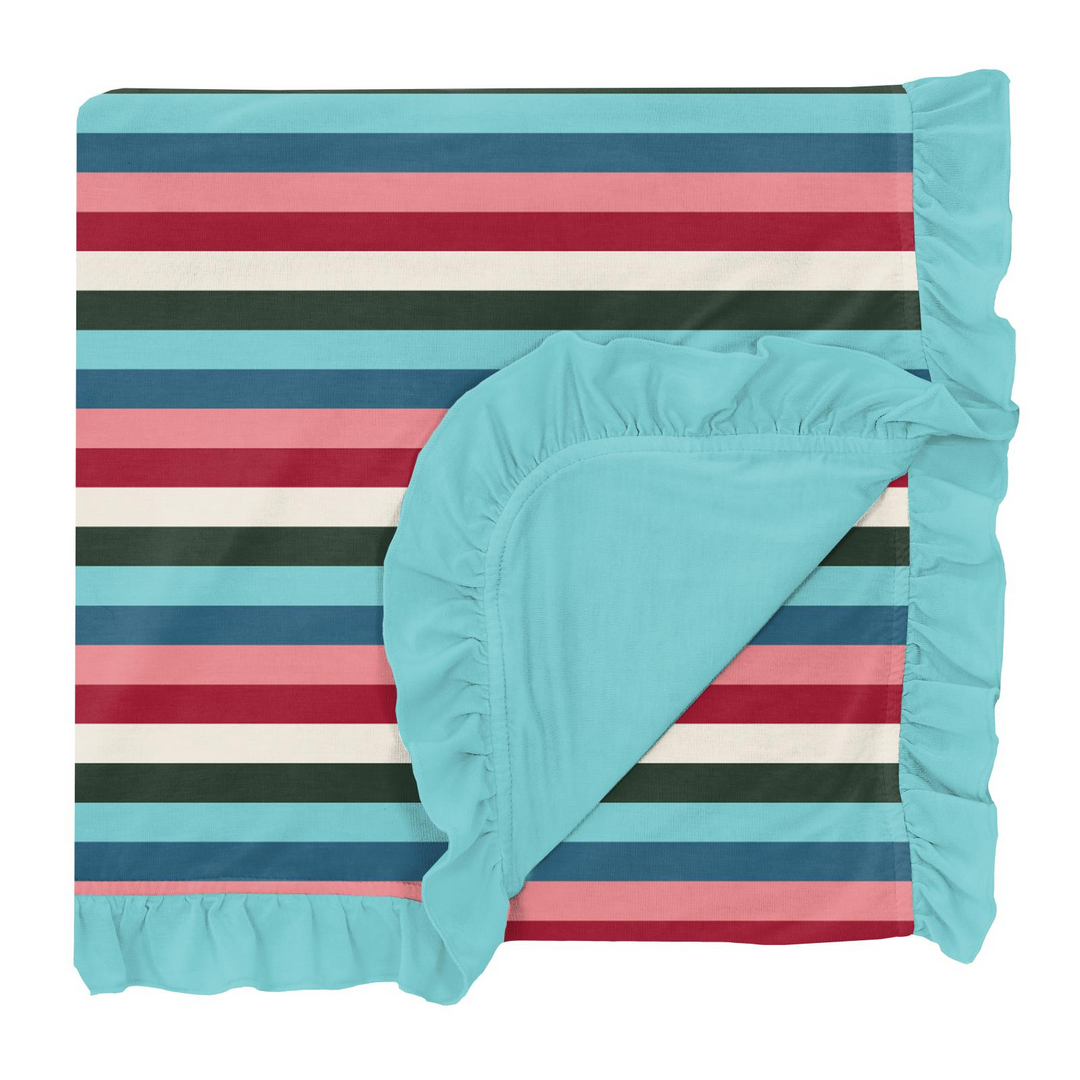 Snowball Multi Stripe Ruffle Toddler Blanket