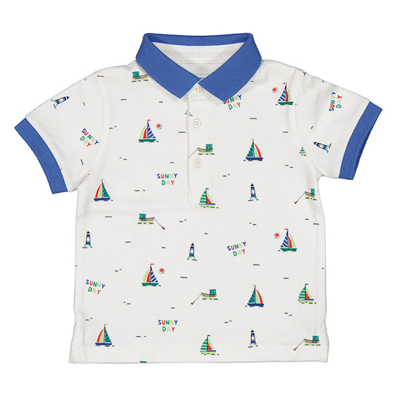 Boat Print Polo Shirt