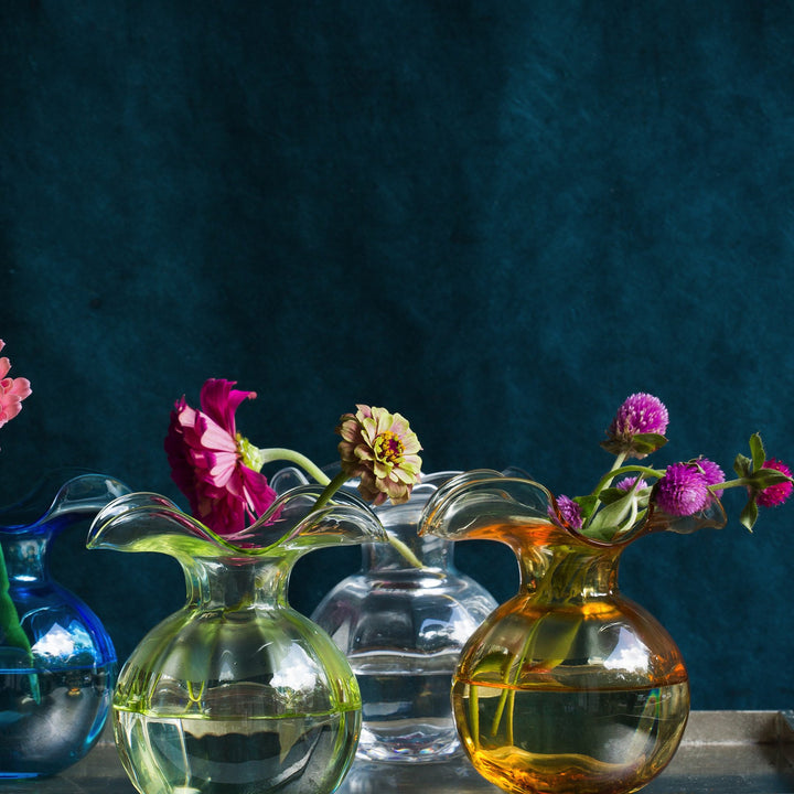 Hibiscus Glass Amber Bud Vase