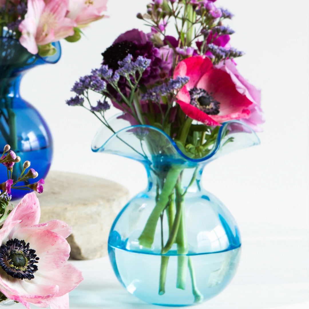 Aqua Hibiscus Bud Vase