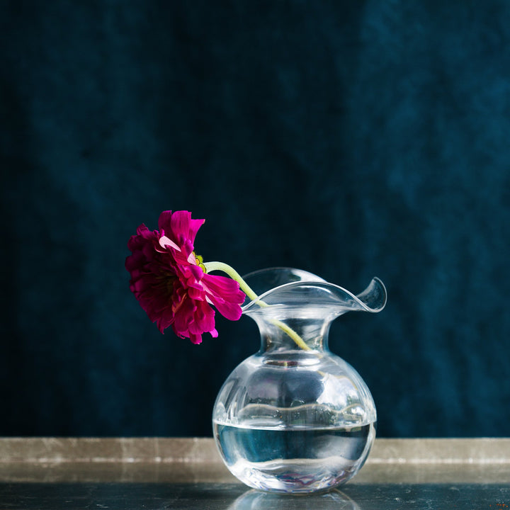 Hibiscus Glass Small Fluted Vase