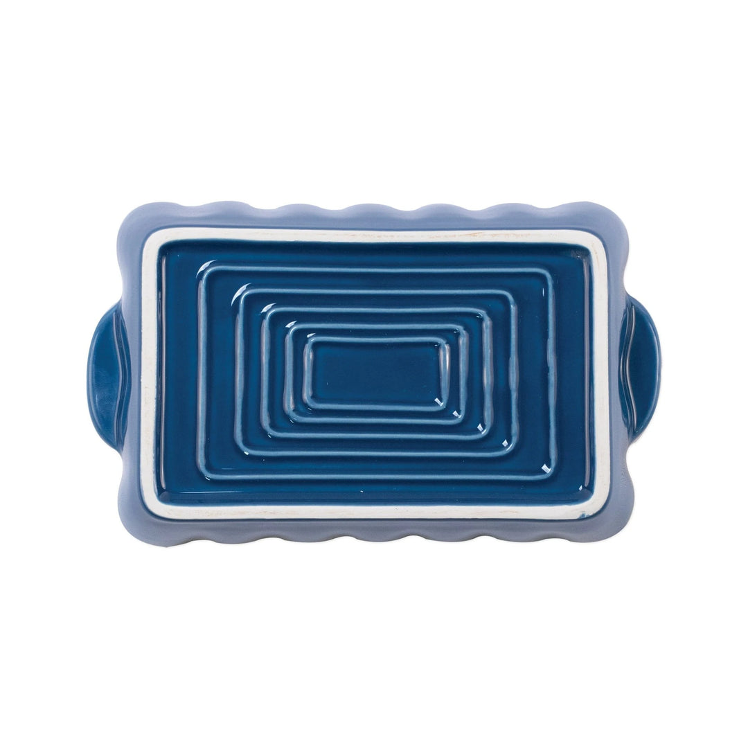 Italian Bakers Blue Small Rectangular Baker