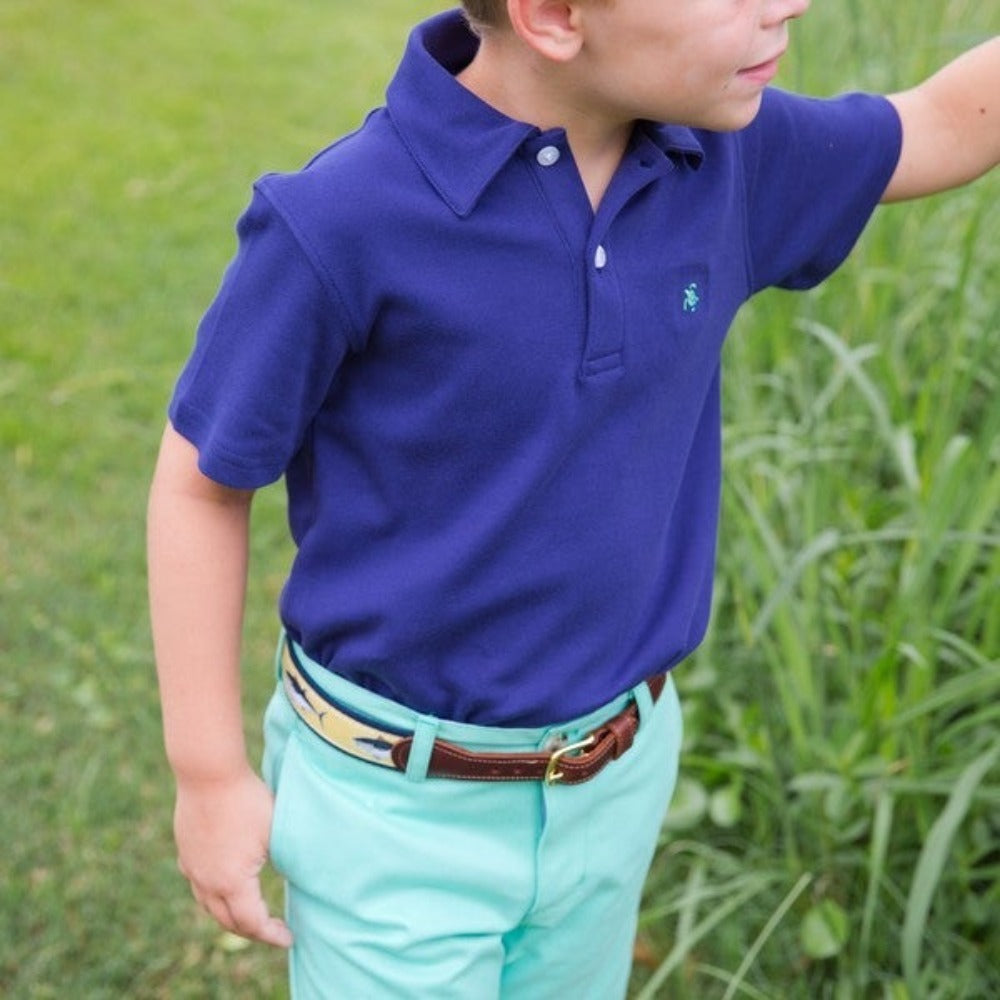 Royal Blue Short Sleeve Henry Polo