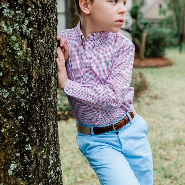 Roscoe Button Down Shirt - Poppy Plaid