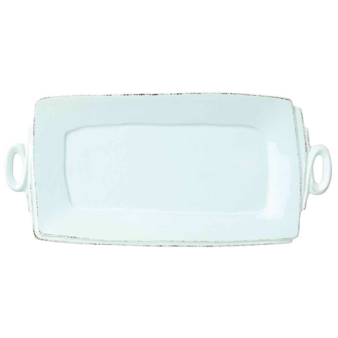 Lastra Aqua Handled Rectangular Platter