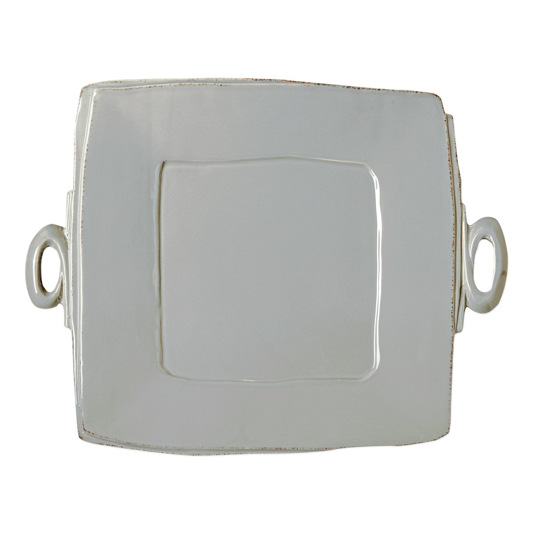 Lastra Gray Handled Square Platter