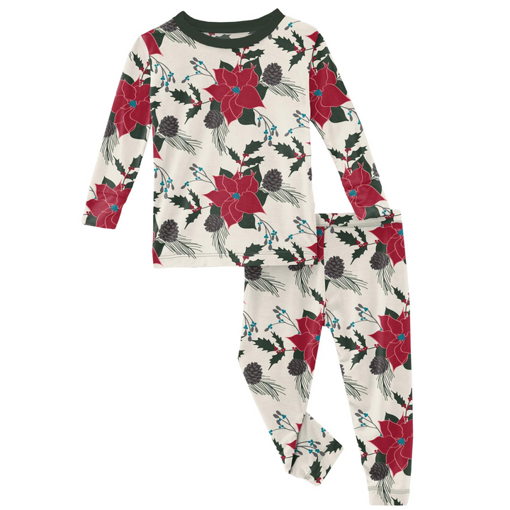 Christmas Floral Long Sleeve Pajama Set