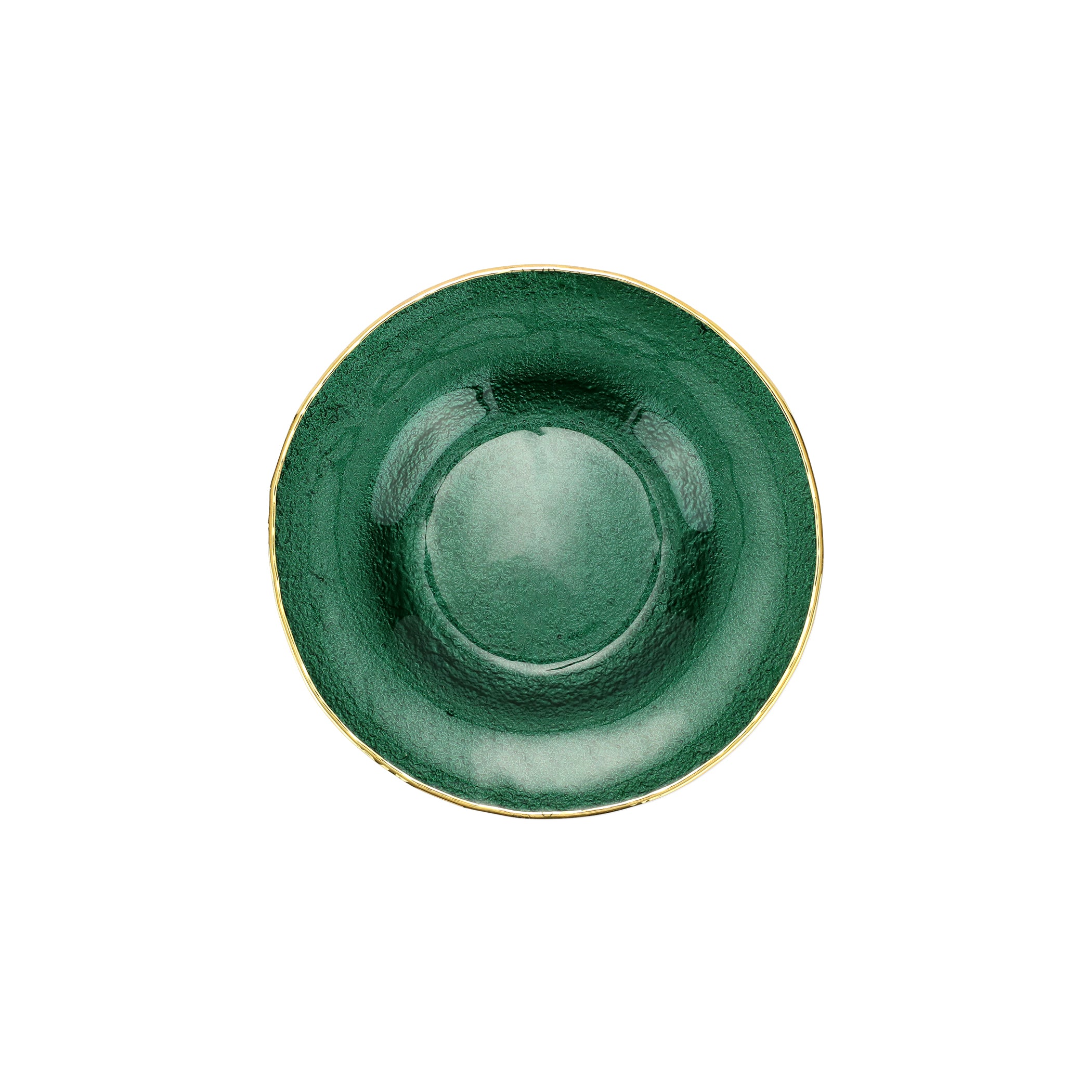 Metallic Glass Emerald Salad Plate