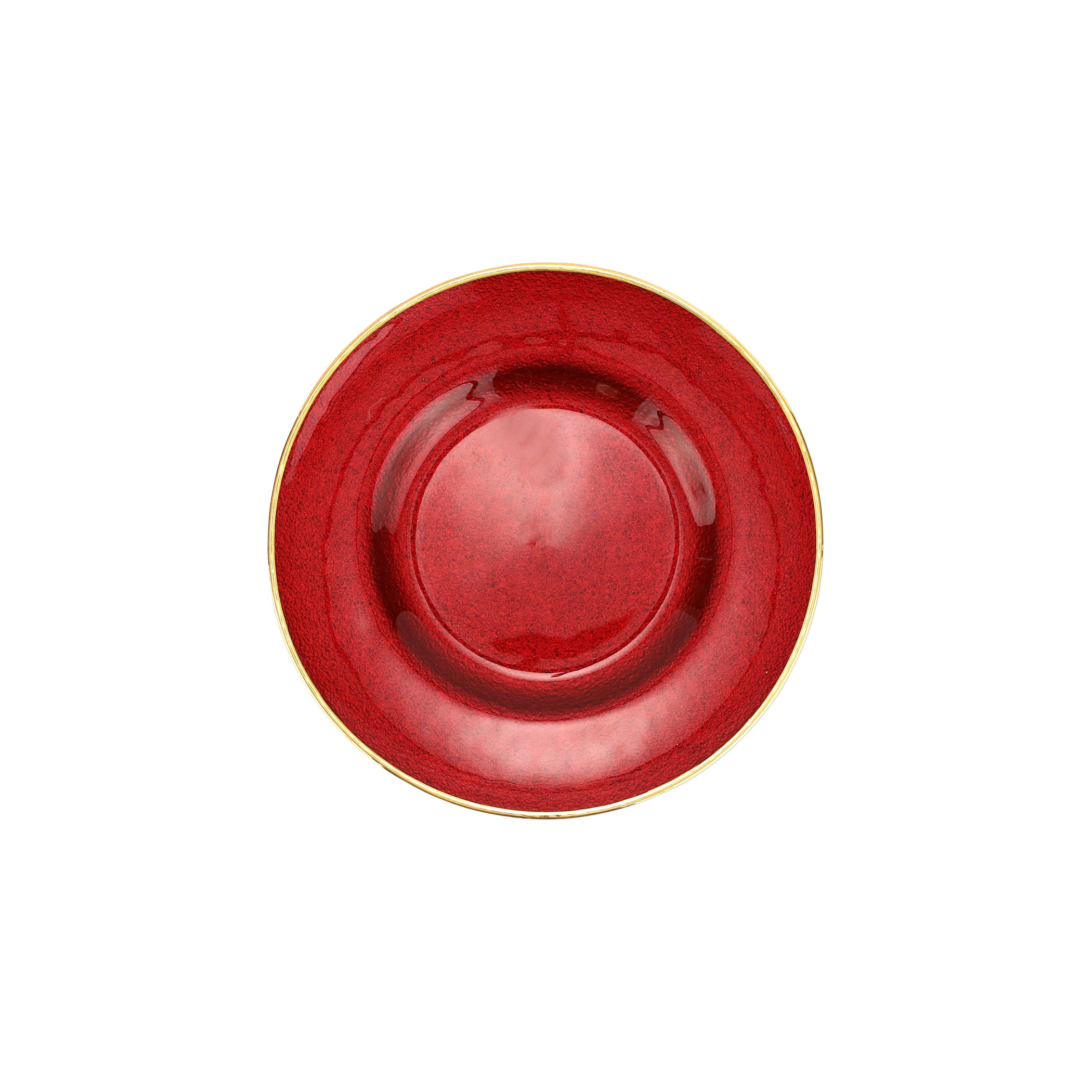 Metallic Glass Ruby Salad Plate