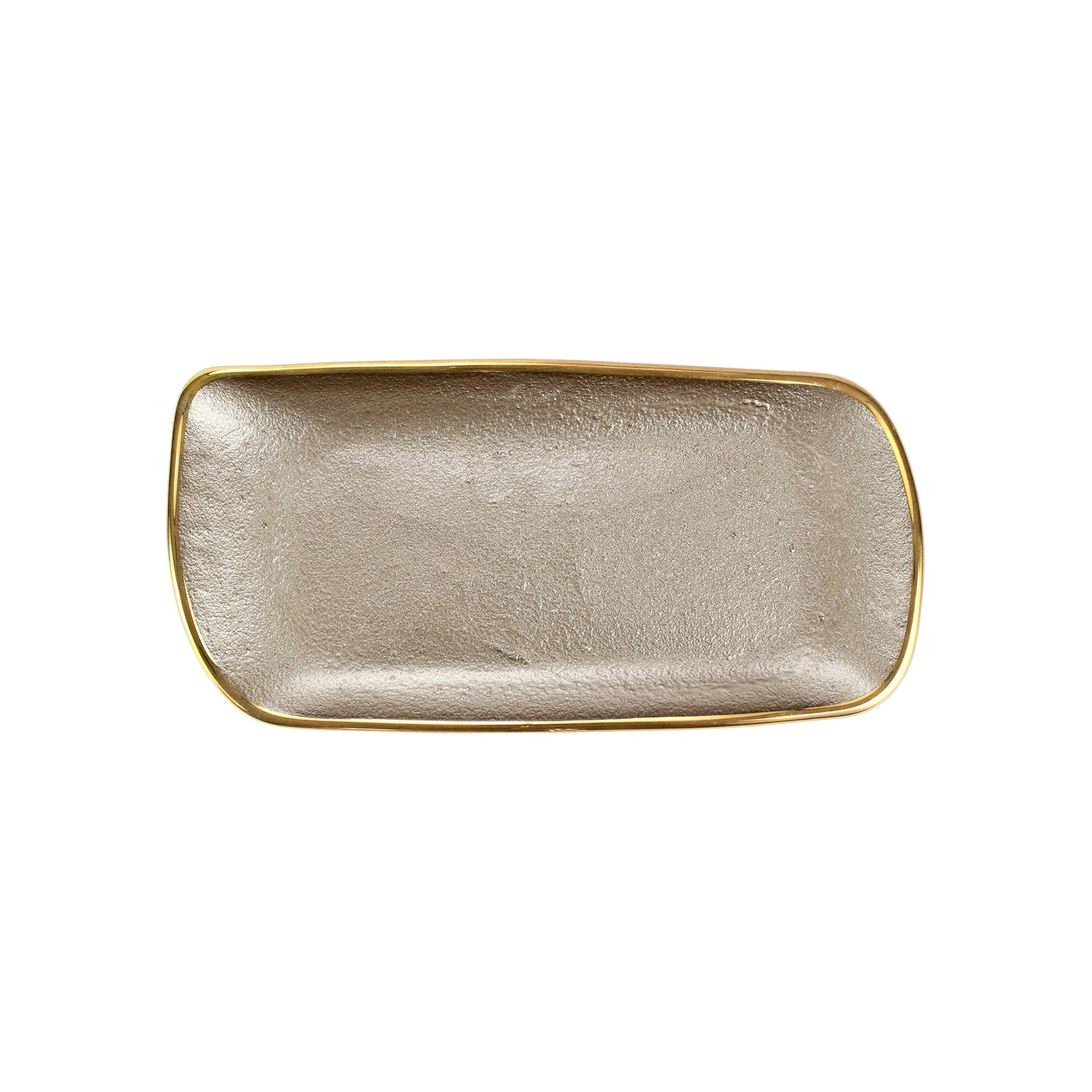 Metallic Glass Fawn Rectangular Tray