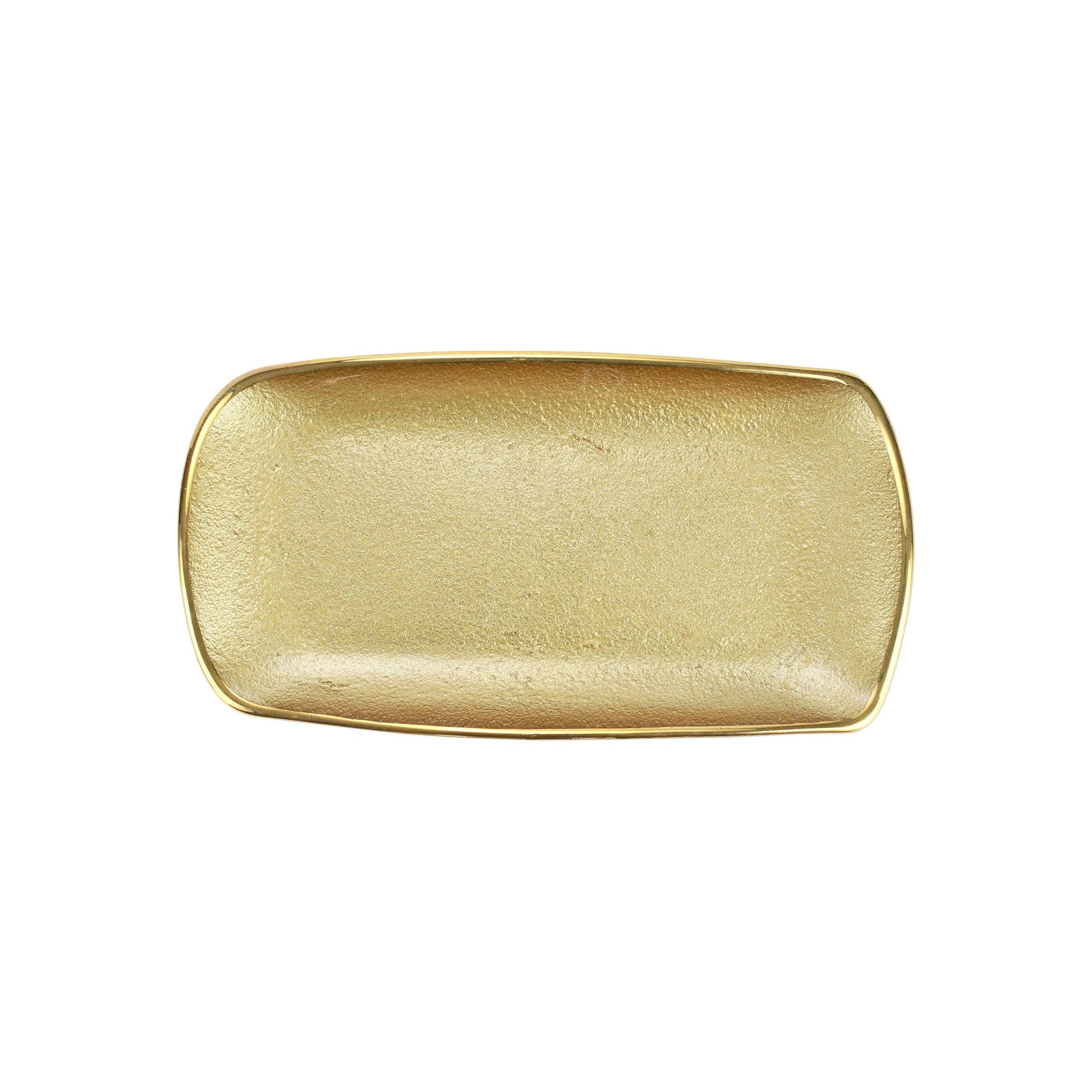 Metallic Glass Gold Rectangular Tray