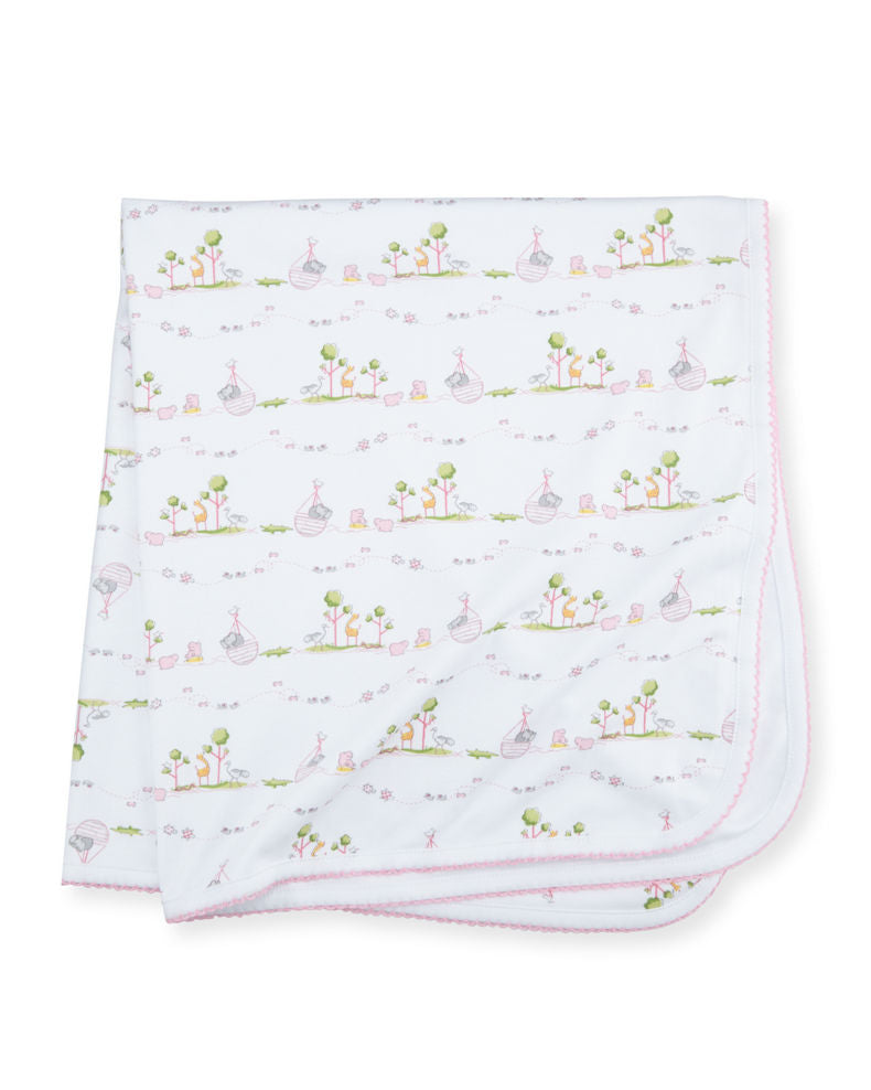 Noah's Ark Light Pink Printed Blanket