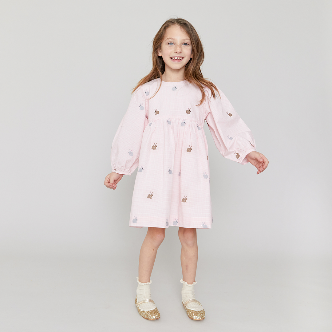 Pink Check Bunny Bea Dress