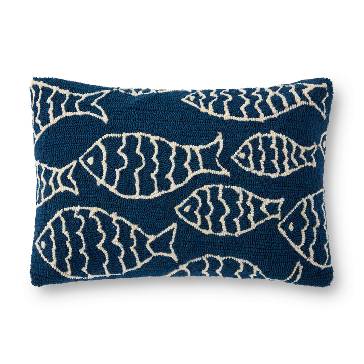 Hooked Fish Pattern Decorative Lumbar Pillow