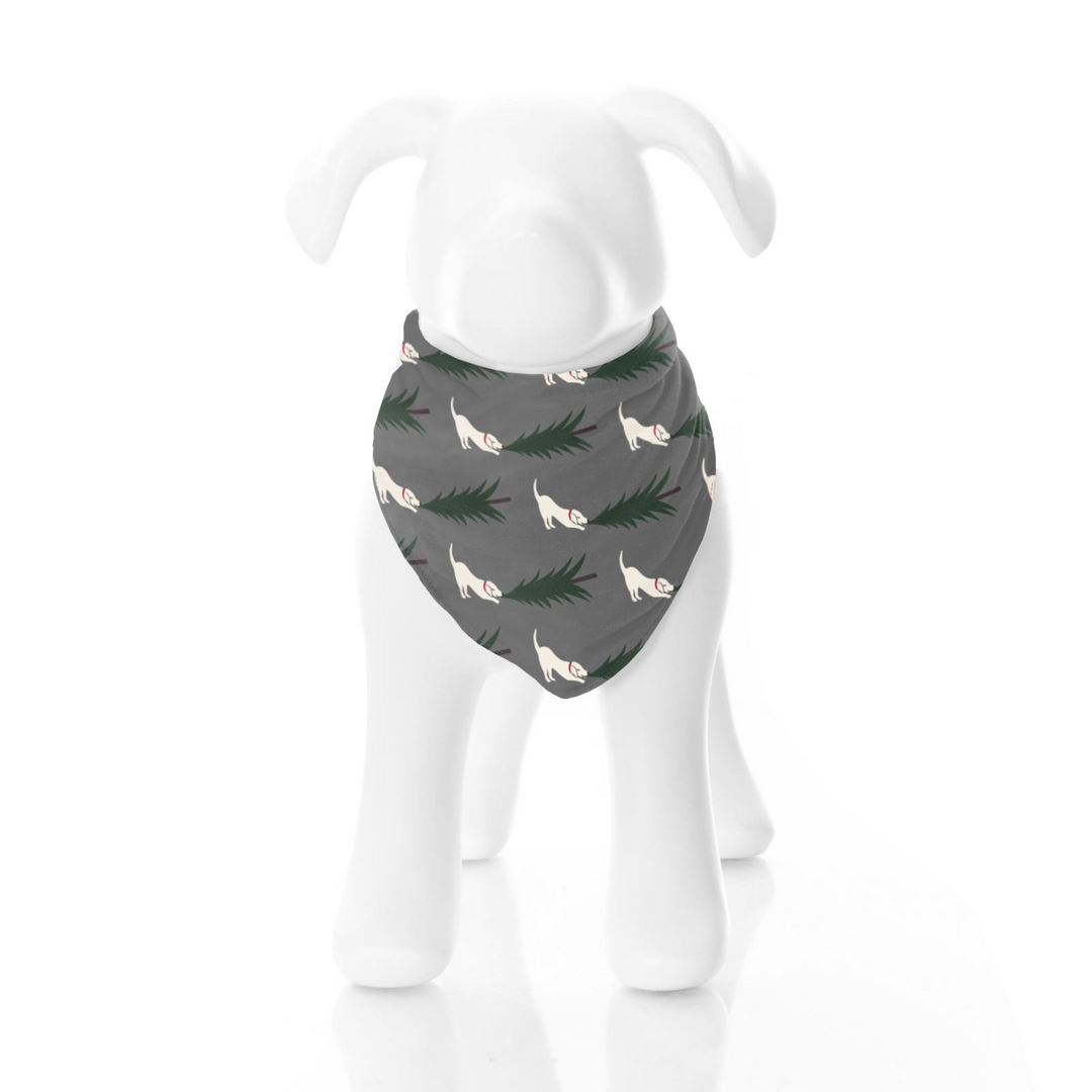 Pewter Christmas Tree Drag Dog Bandana